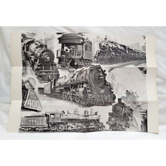 Vintage Lot of 19 Railway Photography Pictures and 1 Folded Wall Poster - Picture 2 of 7